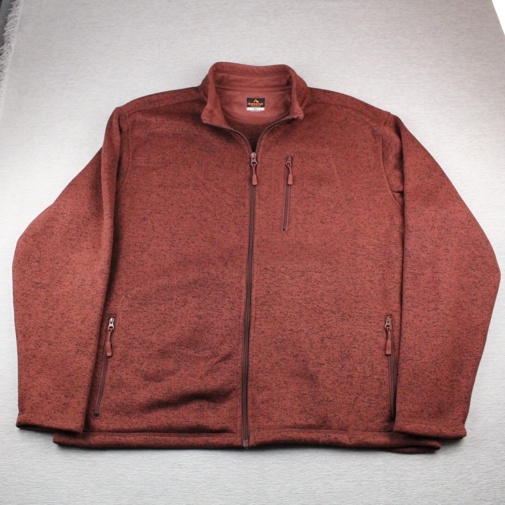 Ridgecut Toughwear Fleece Full-Zip Jacket Mens Size XL Rust Polyester
